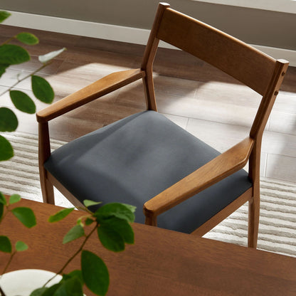 Jaiden Leather Dining Chair, Walnut