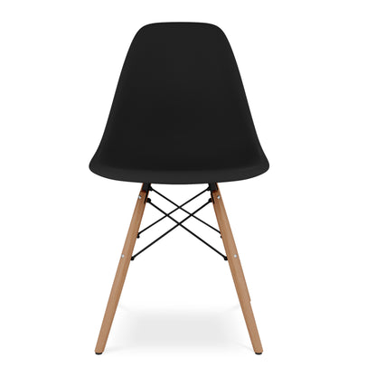 Eiffel Chair With Wood Legs, Black
