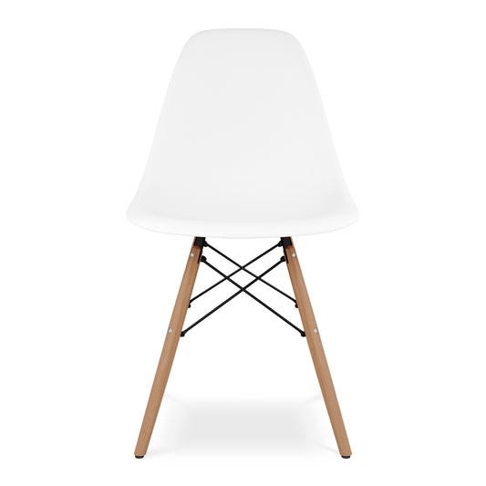 Eiffel Chair With Wood Legs, White