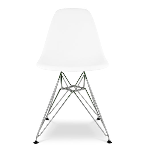 Eiffel Chair With Steel Legs, White