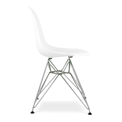 Eiffel Chair With Steel Legs, White