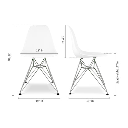 Eiffel Chair With Steel Legs, White