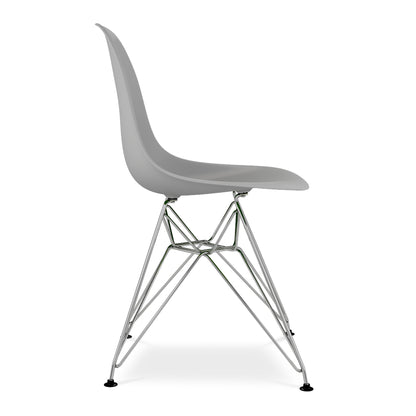 Eiffel Chair With Steel Legs, Gray