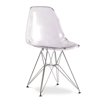 Eiffel Chair With Steel Legs, Clear