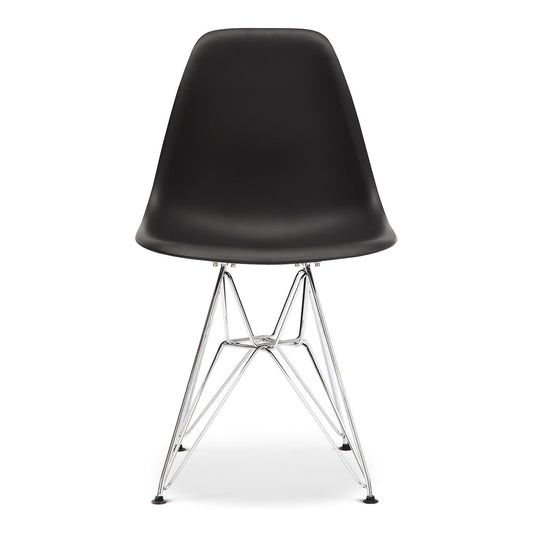 Eiffel Chair With Steel Legs, Black