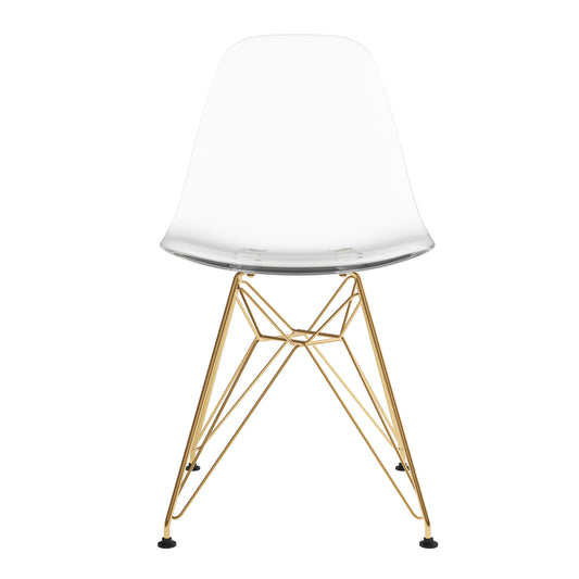 Eiffel Chair With Gold Legs, Clear