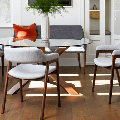 Atlas Fabric Dining Chair, Light Gray