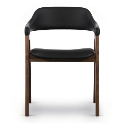 Atlas Leather Dining Chair, Black