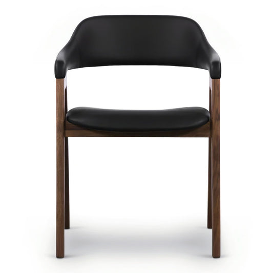 Atlas Leather Dining Chair, Black