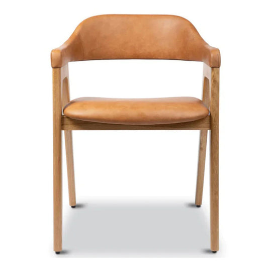 Atlas Leather Dining Chair, Tan