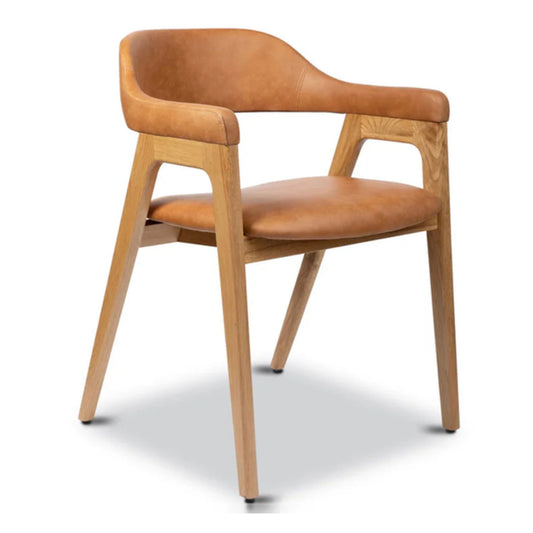 Atlas Leather Dining Chair, Tan