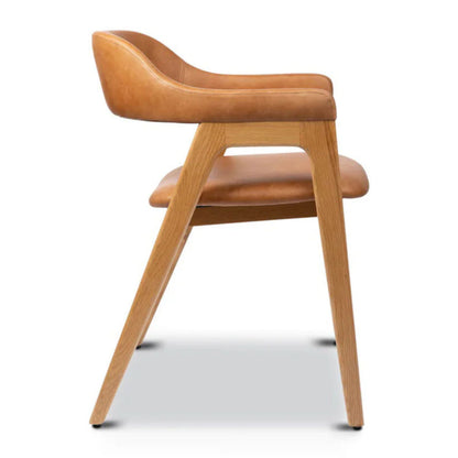 Atlas Leather Dining Chair, Tan