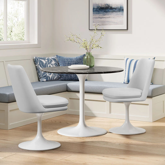Rose Swivel Side Chair, White