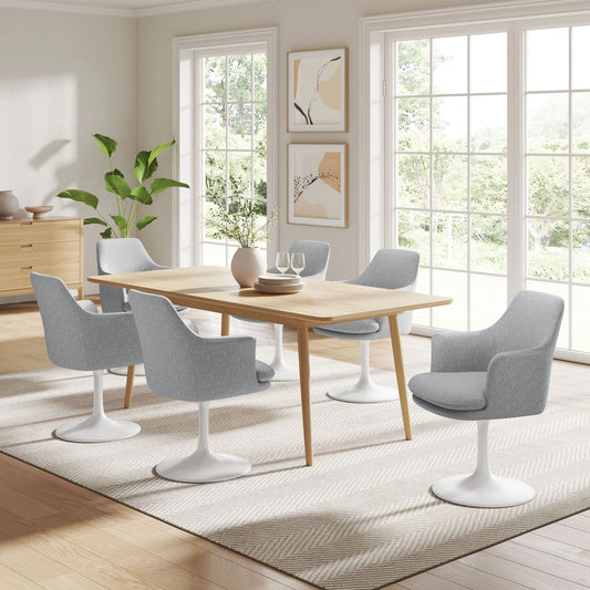 Rose Swivel Armchair, Light Gray