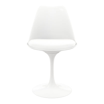Tulip 36" Fiberglass Dining Table & Chairs Set, White