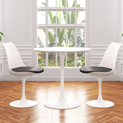 Tulip 36" Wood Top Dining Table & Chairs Set, Black