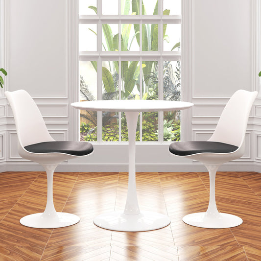 Tulip 36" Wood Top Dining Table & Chairs Set, Black