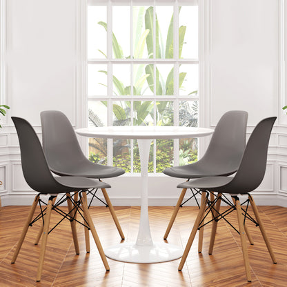 Tulip 36" Round Wood Dining Table Set, Gray