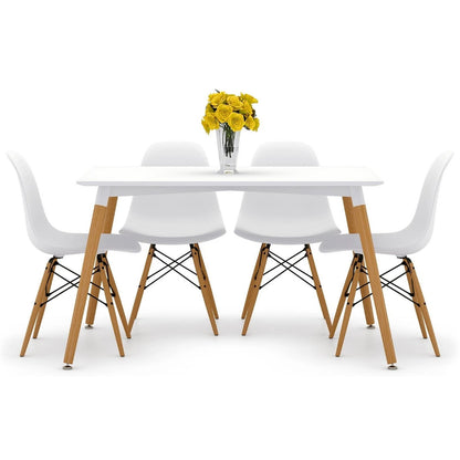 Vincent White Dining Set, Eiffel Chairs