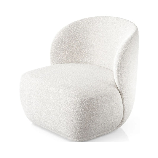 Tuva Lounge Chair, White Boucle