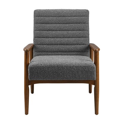 Zain Boucle Lounge Chair, Charcoal