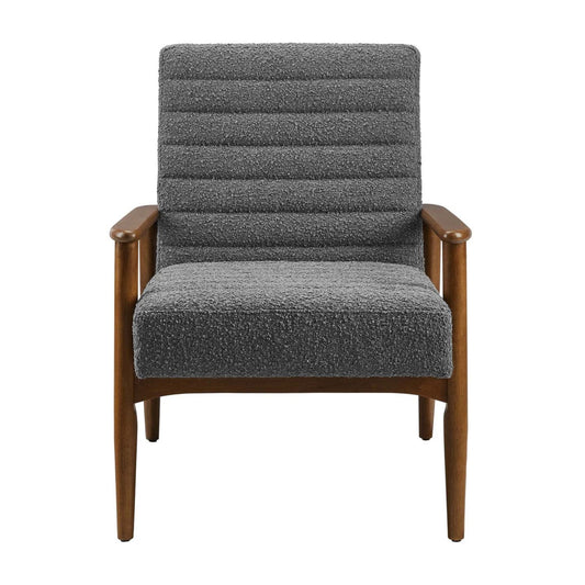 Zain Boucle Lounge Chair, Charcoal