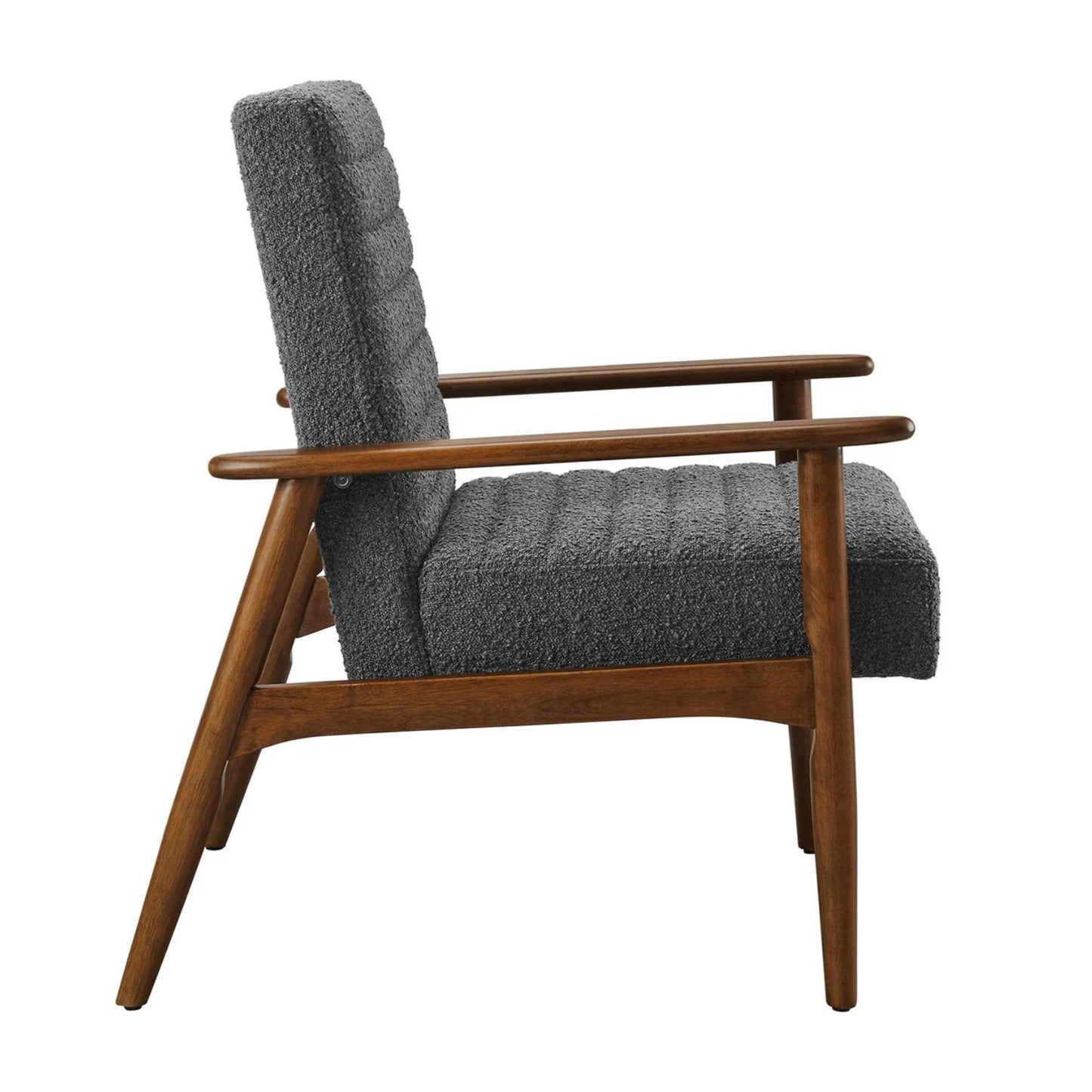 Zain Boucle Lounge Chair, Charcoal