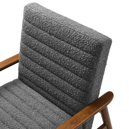 Zain Boucle Lounge Chair, Charcoal