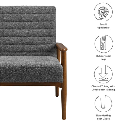 Zain Boucle Lounge Chair, Charcoal