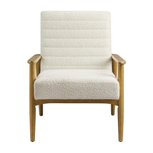 Zain Boucle Lounge Chair, Ivory