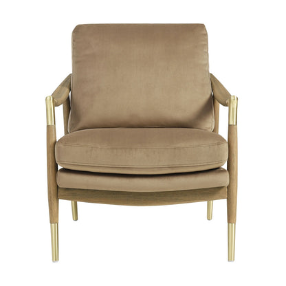Rollins Velvet Armchair, Taupe