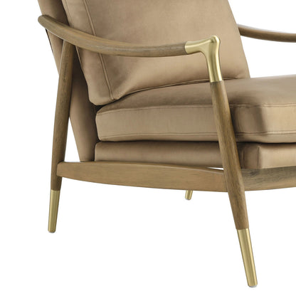Rollins Velvet Armchair, Taupe