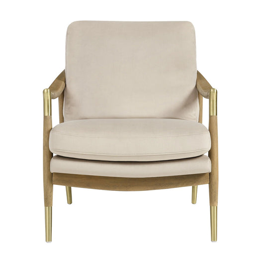 Rollins Velvet Armchair, Almond