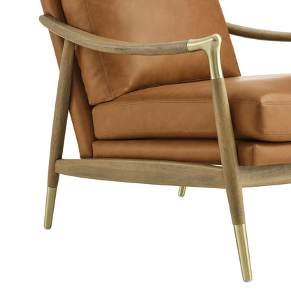 Rollins Leather Armchair, Tan