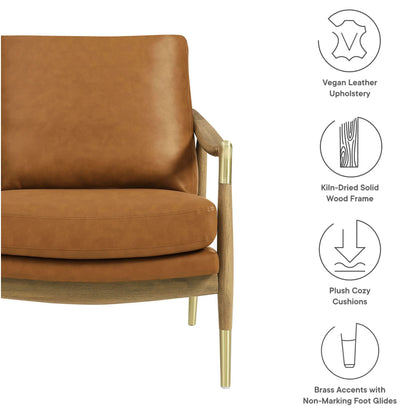 Rollins Leather Armchair, Tan
