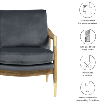 Rollins Velvet Armchair, Blue