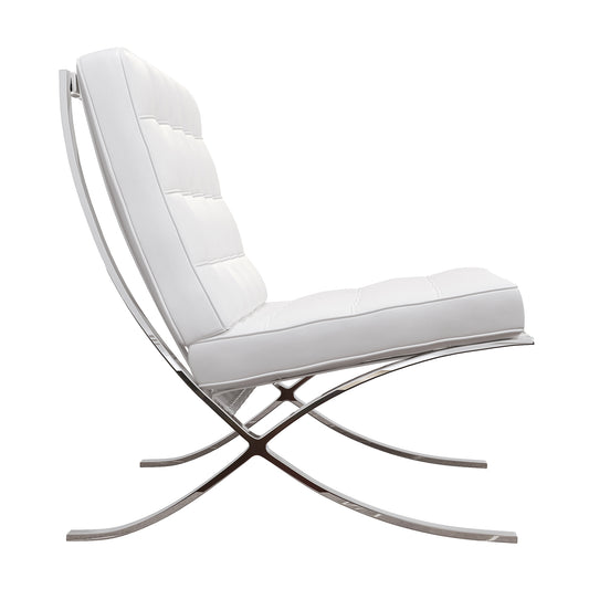 Pavilion Chair, White Leather