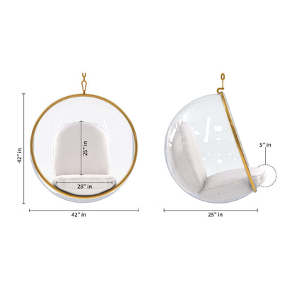 Hanging Bubble Chair With Stand, Gold Special Edition