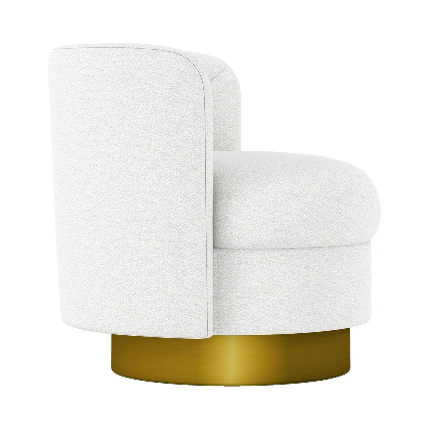 Aspen Swivel Chair, White Boucle