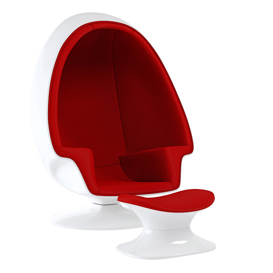 Alpha Egg Chair & Ottoman, Red