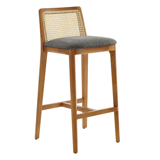 Mona Fabric Bar Stool, Walnut