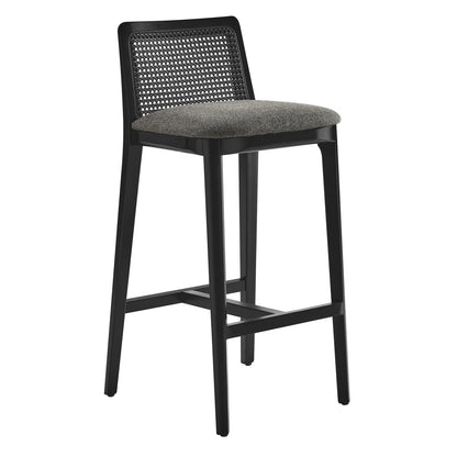Mona Fabric Bar Stool, Black