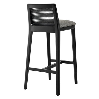 Mona Fabric Bar Stool, Black