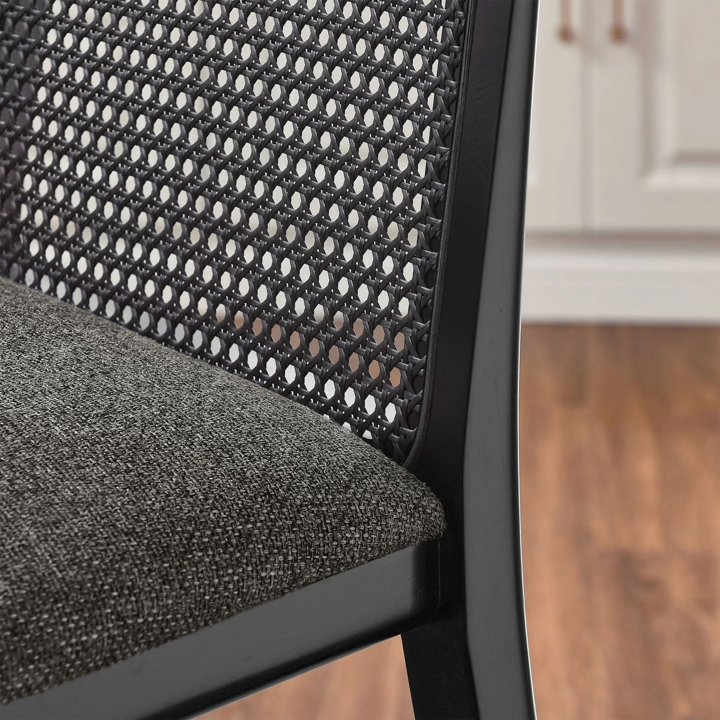 Mona Fabric Bar Stool, Black
