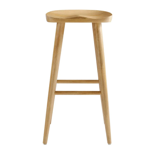 Luca Wooden Bar Stool, Natural