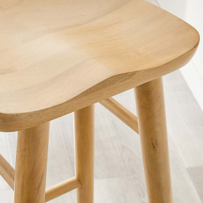 Luca Wooden Bar Stool, Natural