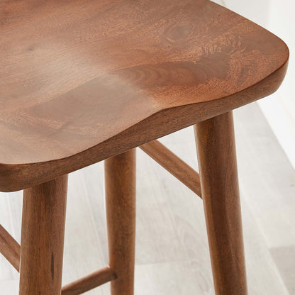 Luca Wooden Bar Stool, Walnut