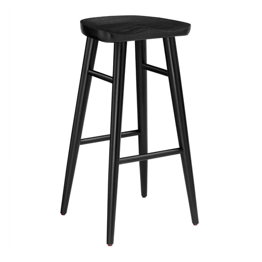 Luca Wooden Bar Stool, Black