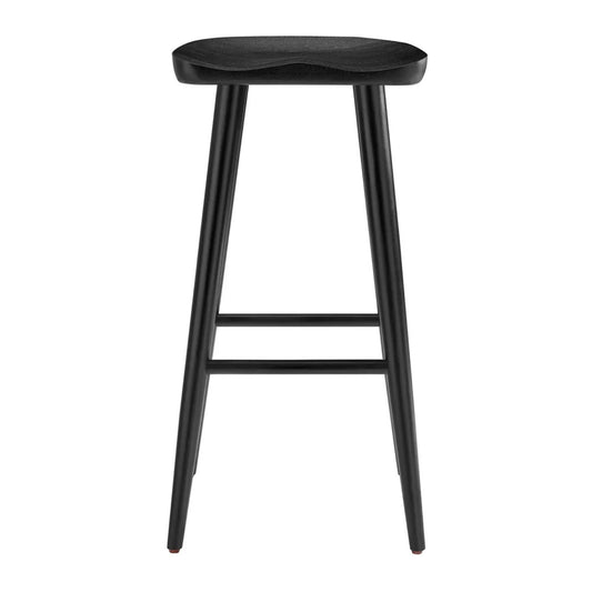 Luca Wooden Bar Stool, Black