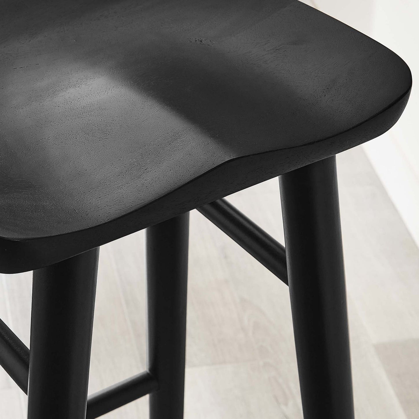 Luca Wooden Bar Stool, Black
